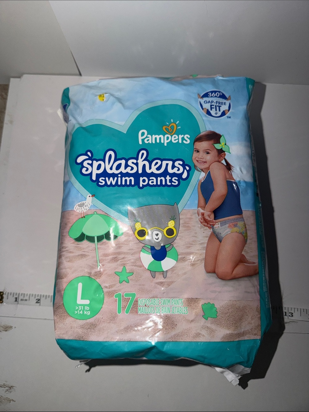 Pampers Splashers Kids Swim Trunks - Blue/Turquoise - Large